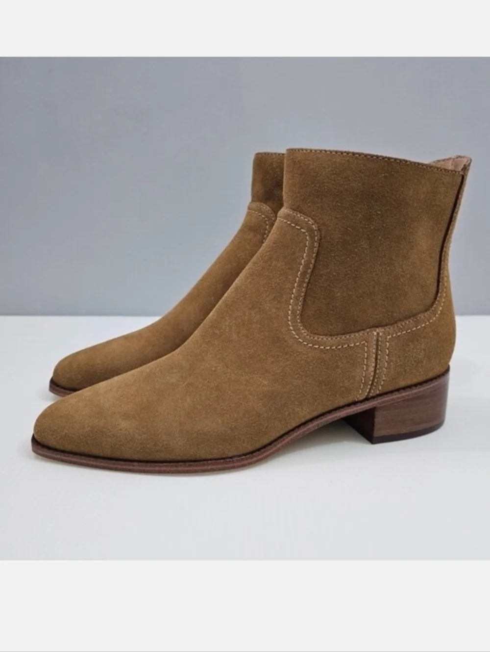 Cole Haan Naia Western Ankle Boot Womens 8 Golden Toffee Suede Cowgirl NEW